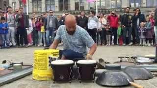 Increíble percusionista en Amsterdam